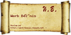 Werb Bónis névjegykártya